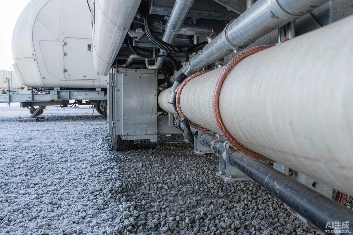 Insulated pipe lagging and heat trace cable on water pipes beneath a prefab capsule home