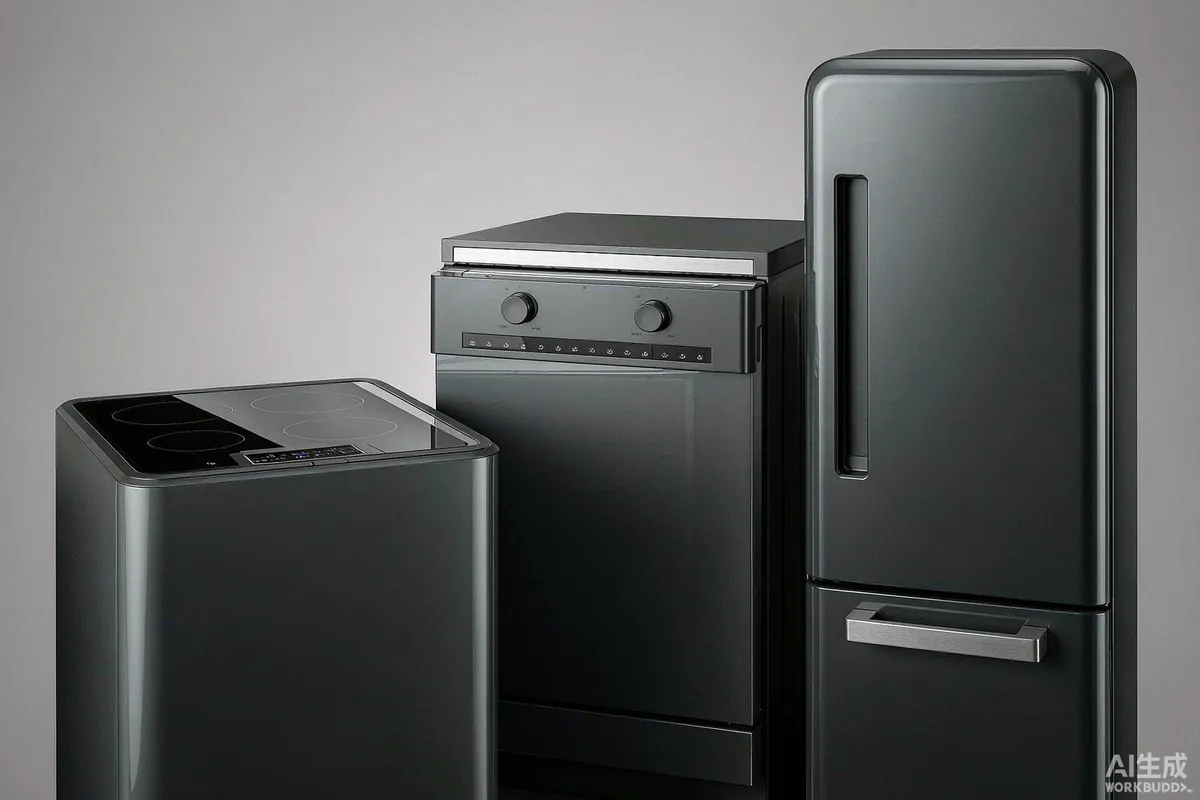 Compact kitchen appliances arranged together: induction hob, slim dishwasher drawer and combination oven