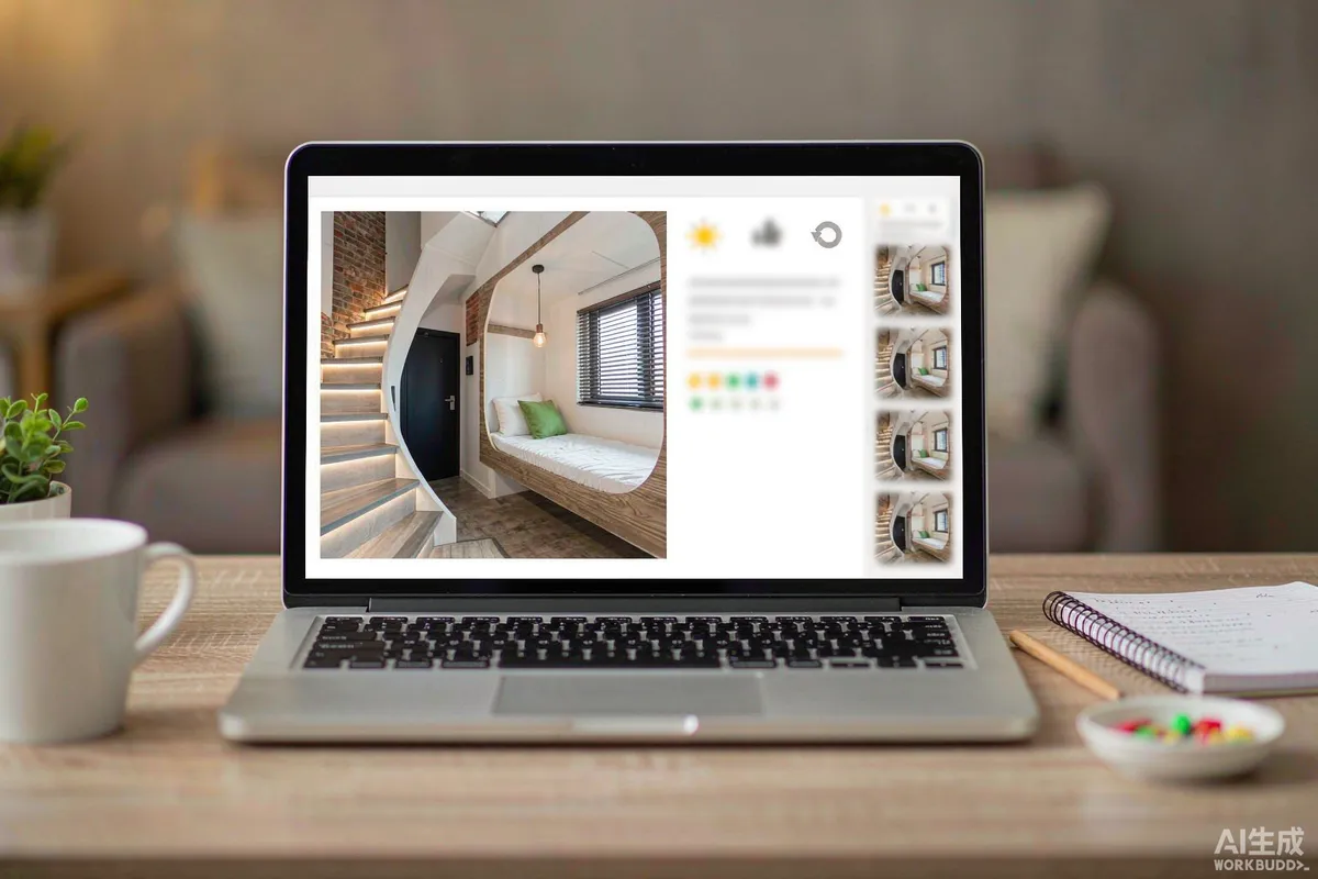 Vacation rental listing showing a capsule home on a laptop screen