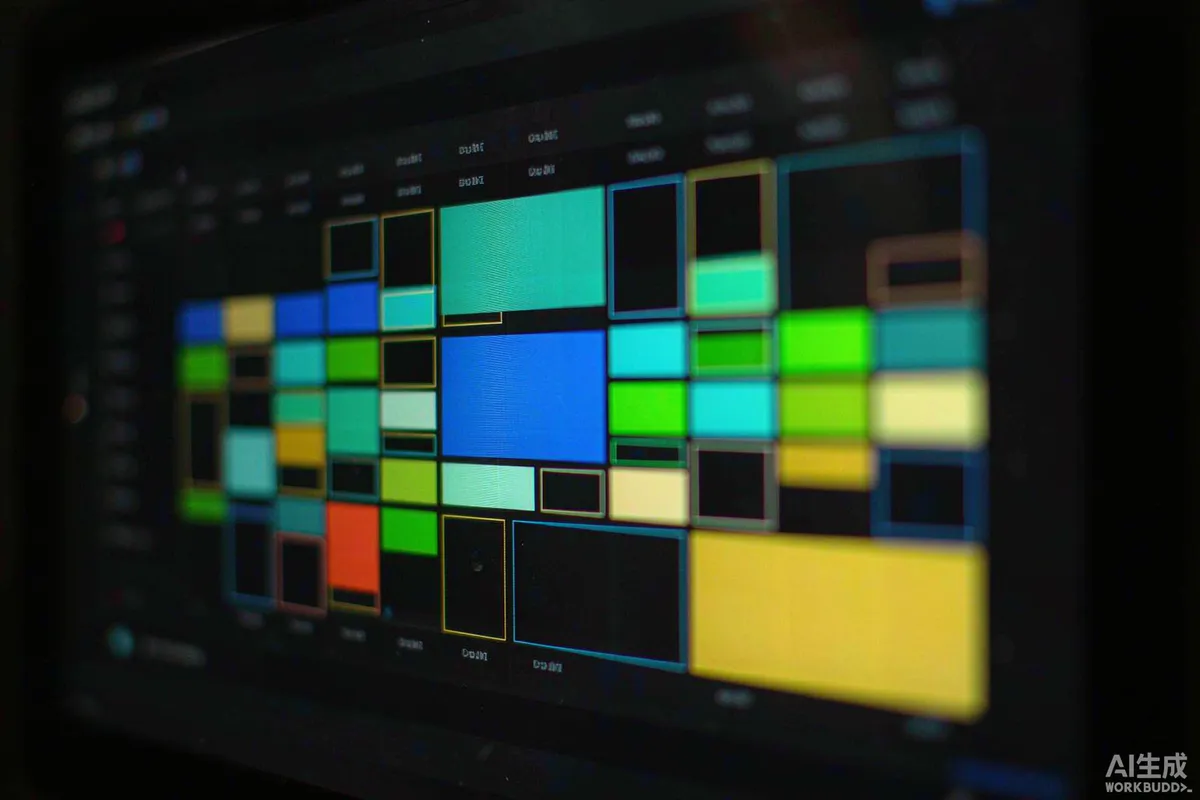 Occupancy calendar with coloured booking blocks on a screen