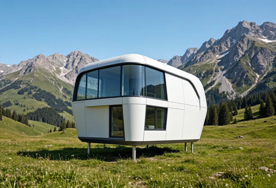 A70 Ultra double-deck capsule exterior at dusk