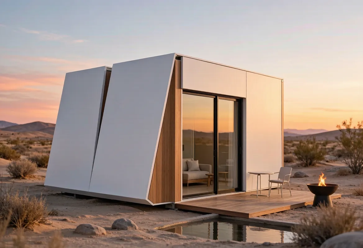 Capsule home being positioned on site